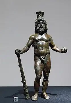 Statuette possibly of Serapis (but note the herculean club) from Begram, Afghanistan