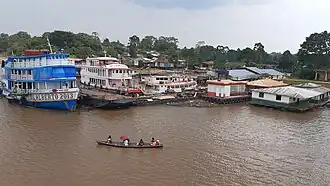 View of the town from the river