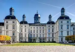 The corps de logis of the Schloss Bensberg, main entrance