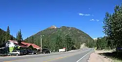 Berthoud Falls with Red Mountain in the distance.