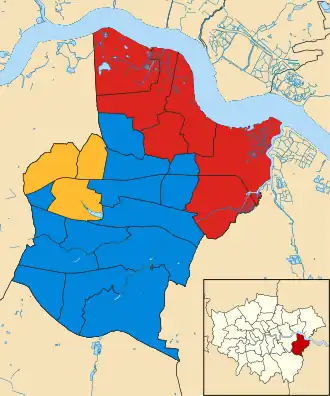 Bexley 1990 results map