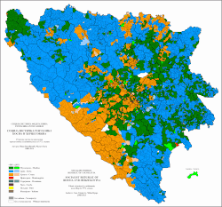 Ethnic structure of Bosnia and Herzegovina by settlements 1971