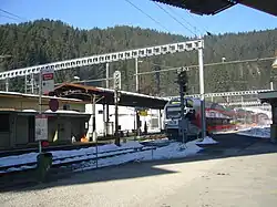 Südostbahn Stadler FLIRT arriving at the station in 2008