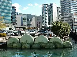 Photo of large sculpture in water