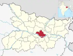 Location of Begusarai district in Bihar