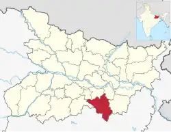 Location of Jamui district in Bihar