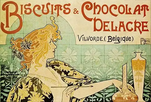 Poster for biscuits and chocolate, by Henri Privat-Livemont (1898)