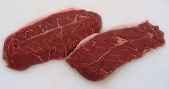 "Red" meat: beef steak