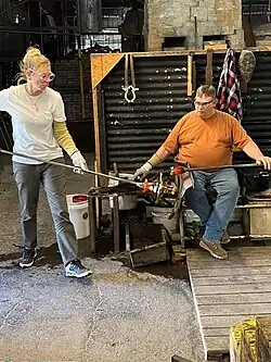 shaped glassware detached from rod