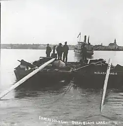 Boats on the Great Slave Lake at Fort Resolution, 1900s