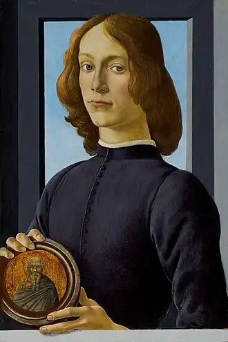 Portrait of a Young Man Holding a Roundel, c. 1480–85, private collection[87]