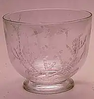 Engraved glass bowl for Stevens & Williams, c. 1931–1939