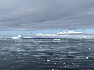 Brabant Island, as seen from Patagonia Bay. Patagonia Bay is within Anvers Island, seen behind Brabant Island in the previous picture.