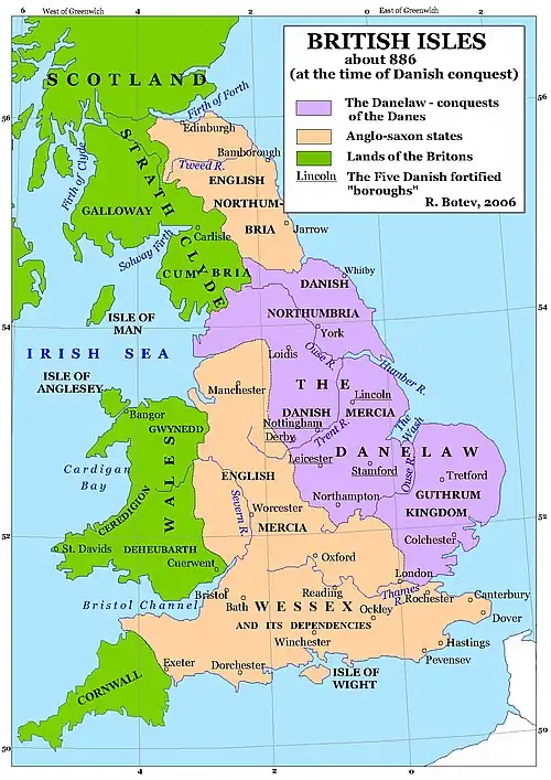 England, after the Treaty of Wedmore.