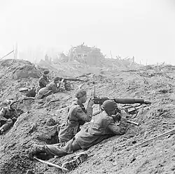 British commandos on the outskirts of Wesel during Operation Plunder in 1945.