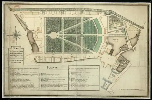 Plan of the Place Royale/Koningsplein and Brussels Park by Joachim Zinner&nbsp;[fr], 1780