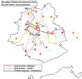 Metro, Premetro and tramway map of Brussels
