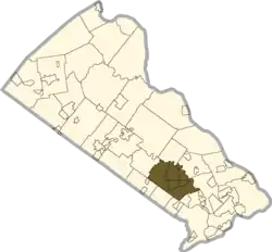 Location of Northampton Township in Bucks County
