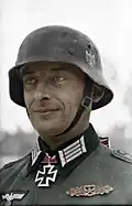 A German stahlhelm during World War II