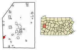 Location of Zelienople in Butler County, Pennsylvania