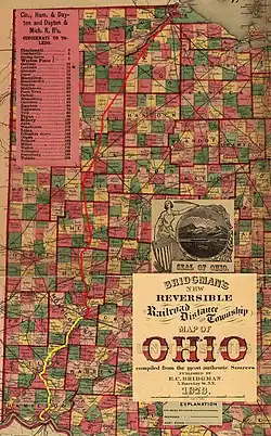 Map of the C H and D RR in 1873