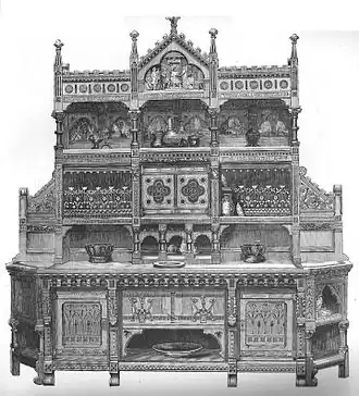 Sideboard (1867). Part of the display that won a silver medal at the 1867 Paris Exhibition.