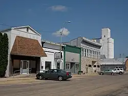 Buildings in the business district in Calamus, Iowa