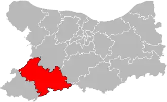Situation of the canton of Condé-en-Normandie in the department of Calvados