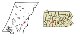 Location of Lilly in Cambria County, Pennsylvania.