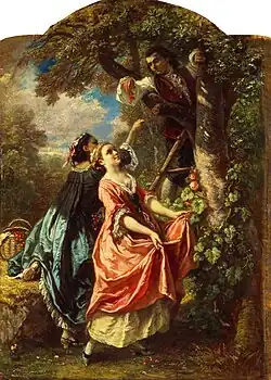 Rousseau and Mademoiselle Galley Gathering Cherries, 1851