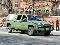 A CFMP Chevrolet Silverado (GMT880) “MilCOTS” of a CFMP field unit.