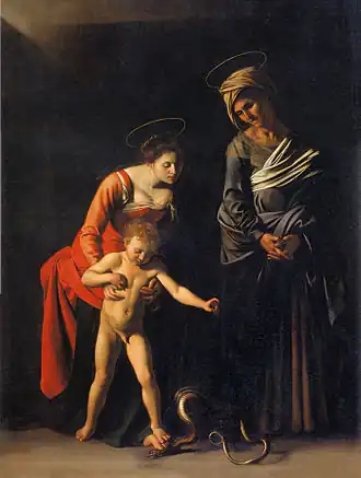 Caravaggio, Madonna and Child with St. Anne 1605