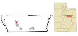 Location in Carbon County and the state of Utah