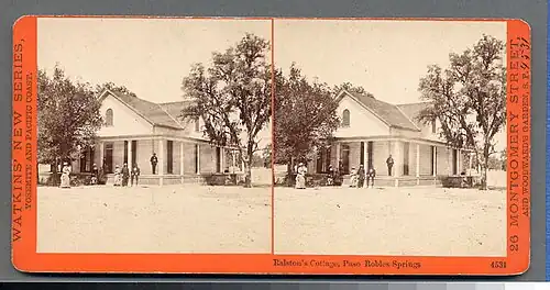 Carlton Watkins, 1880, Ralston's Cottage, Paso Robles Springs