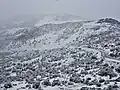 View of a snowfall on Trans-Andean Highway.