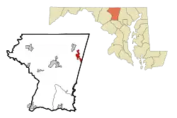 Location of Hampstead, Maryland