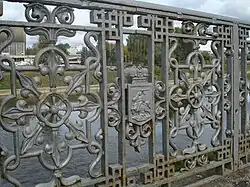 Hand rail decorations with Vytis on the Pilies (Castle) Bridge in Vilnius