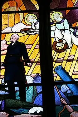 Stained glass window dedicated to those lost in the Great War.