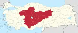 Location of Central Anatolia region
