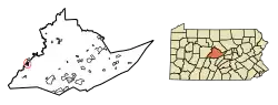 Location of Philipsburg in Centre County, Pennsylvania.