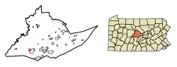 Location of Port Matilda in Centre County, Pennsylvania.