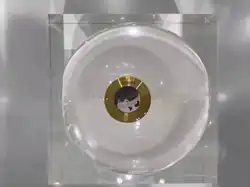 Lunar soil sample collected by China's Chang'e 5 mission displayed at Airshow China 2021.