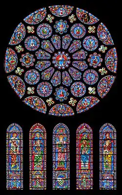 France, Chartres Cathedral, ancient transept window