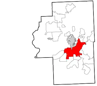 Location within Cherokee County and the state of Oklahoma