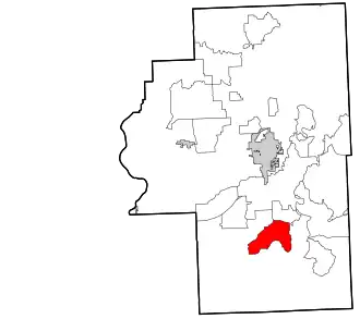 Location within Cherokee County and the state of Oklahoma