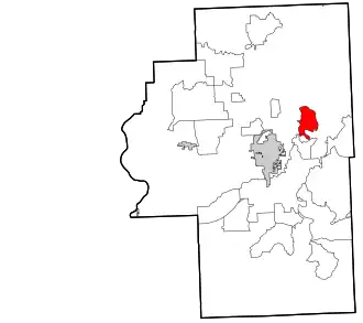 Location within Cherokee County and the state of Oklahoma