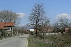 Road sign in the village
