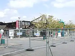 The former main building after the fire of 2010