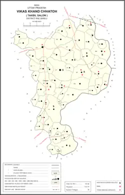 Map showing Ninawan (#423) in Chhatoh CD block