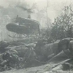 Helicopter Landing on Brace.